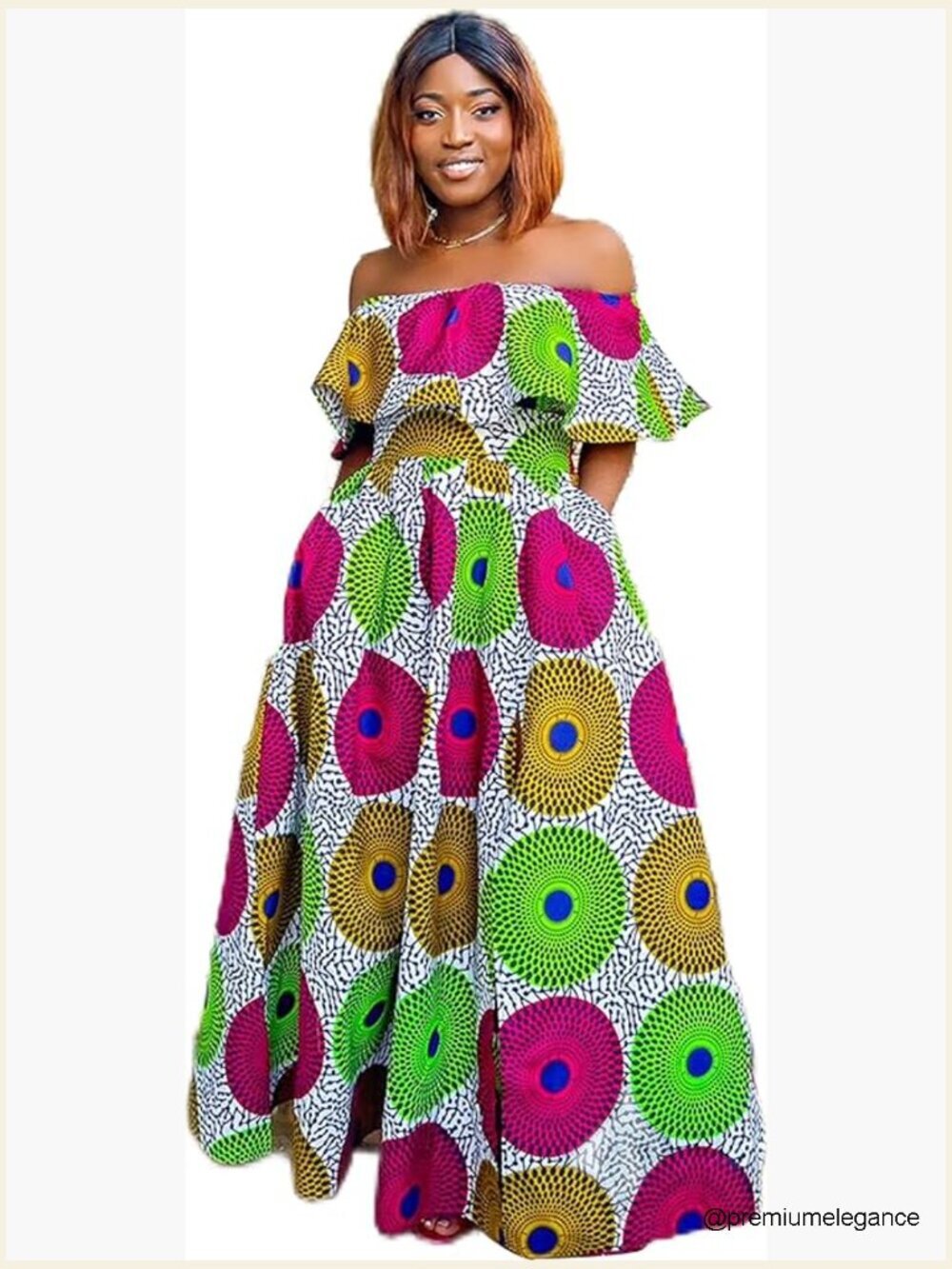 Women's African Print Skirt Set Long Sleeve Top Handmade Cotton Party Wear